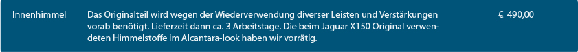 Jaguar XK8/XKR Convertible ab´06 (X150), Zubehör, Innenhimmel, Dichtungen