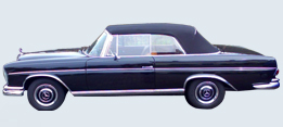 CK-Cabrio, Mercedes W111  ´61 -´71, Verdeckbezug, blau und grün