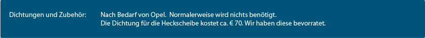 CK-Cabrio, Opel Astra F ´93 -´00, Dichtungen und Zubehör