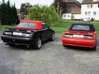 3) Ford Mercury Capri Verdeck 1990 - 1994: Einteiliger Verdeckbezug mit Panorama-Heckscheibe im Vergleich zum Verdeck mit kleineren Scheibe